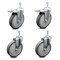 Service Caster 6 Inch Thermoplastic Rubber Swivel 3/8 Inch Stem Caster Total Lock Brake, 2PK SCC-TSTTL20S614-TPRB-381615-2-S-2 - alternate 1